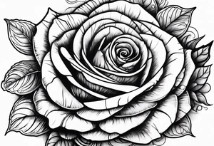clock with a rose tattoo idea