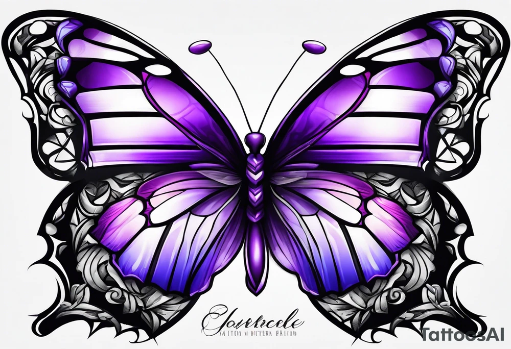 Purple butterflies tattoo idea