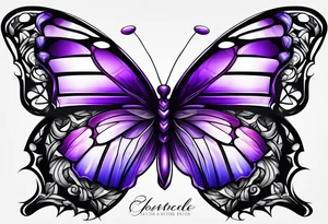 Purple butterflies tattoo idea