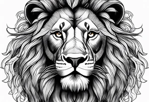 powerful majestic lion, close-up tattoo idea