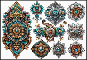embroidered ornament tattoo idea