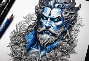 Hades with blue shadowns tattoo idea