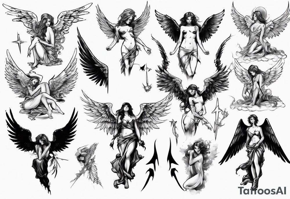 fallen angel tattoo idea