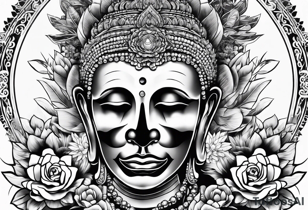 Buddha and skull tattoo idea