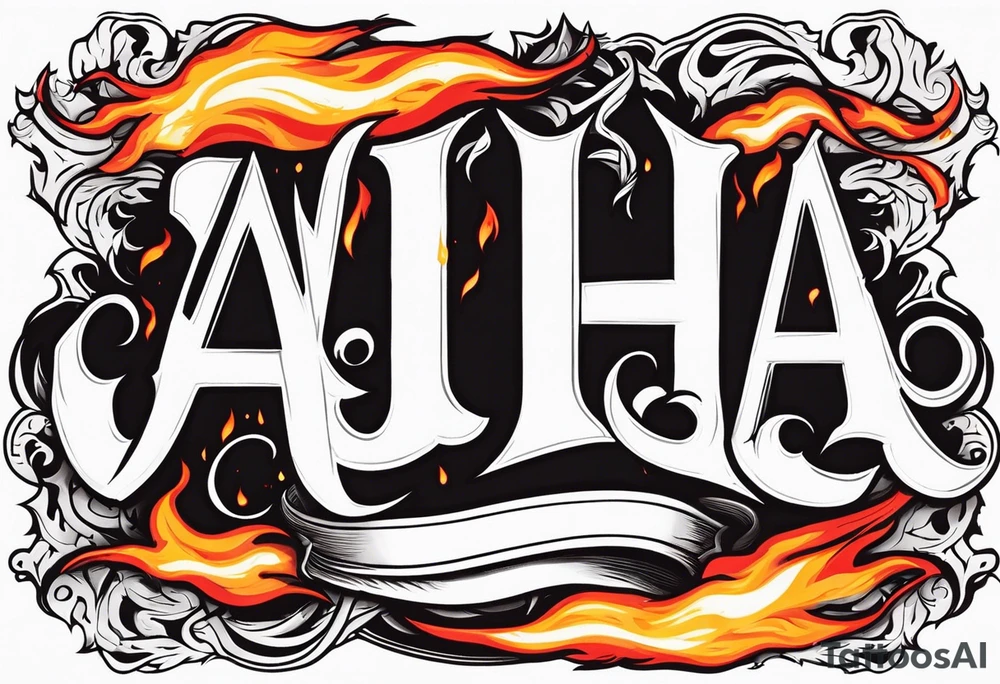 Valhalla on fire flames tattoo idea
