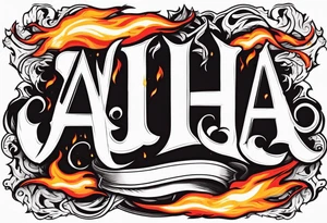 Valhalla on fire flames tattoo idea