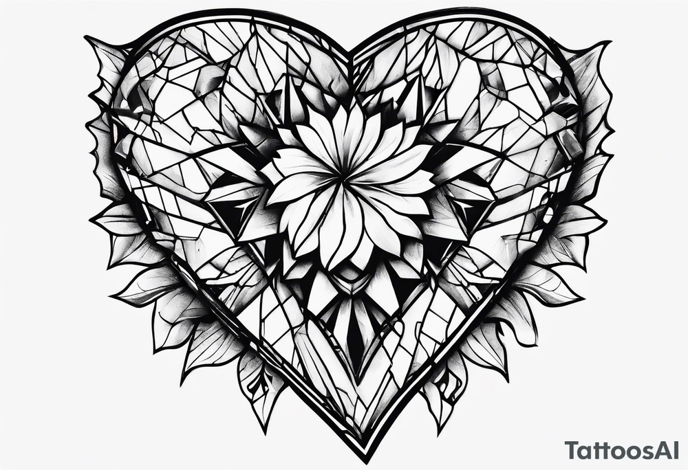 Shattered heart tattoo idea