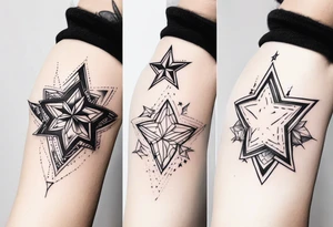 Five artistic stars two big three small tattoo idea