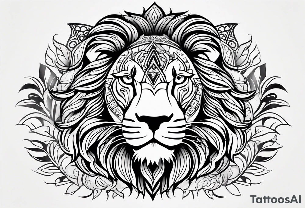 Minimal tribal and lion already in place on arm. Want to connect them. tattoo idea