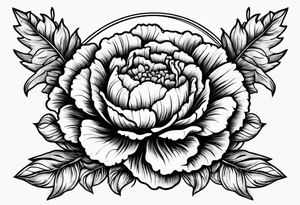Carnation with sun and moon background tattoo idea