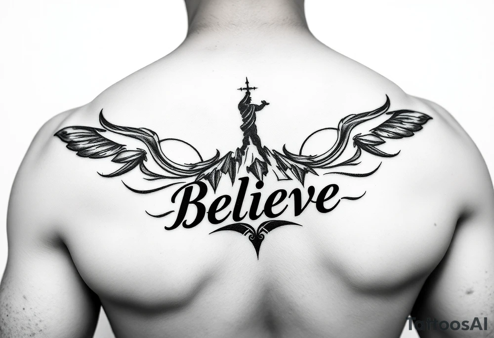 powerful rise above and believe tattoo idea