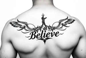 powerful rise above and believe tattoo idea