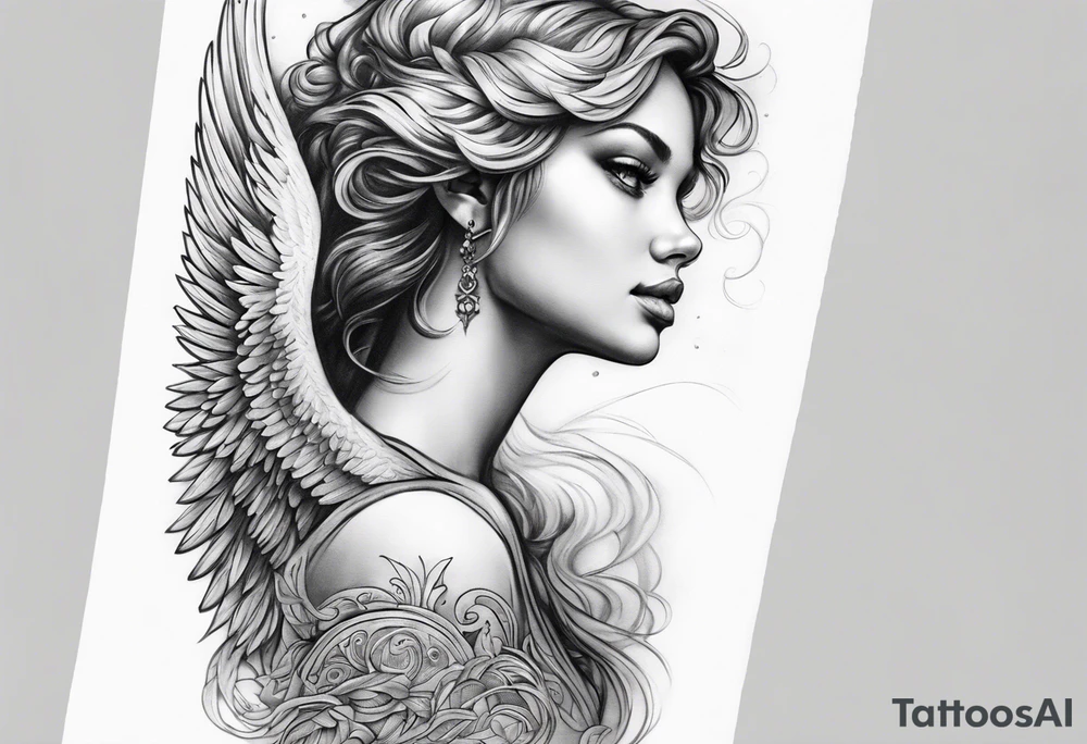 Angel on forearm tattoo idea