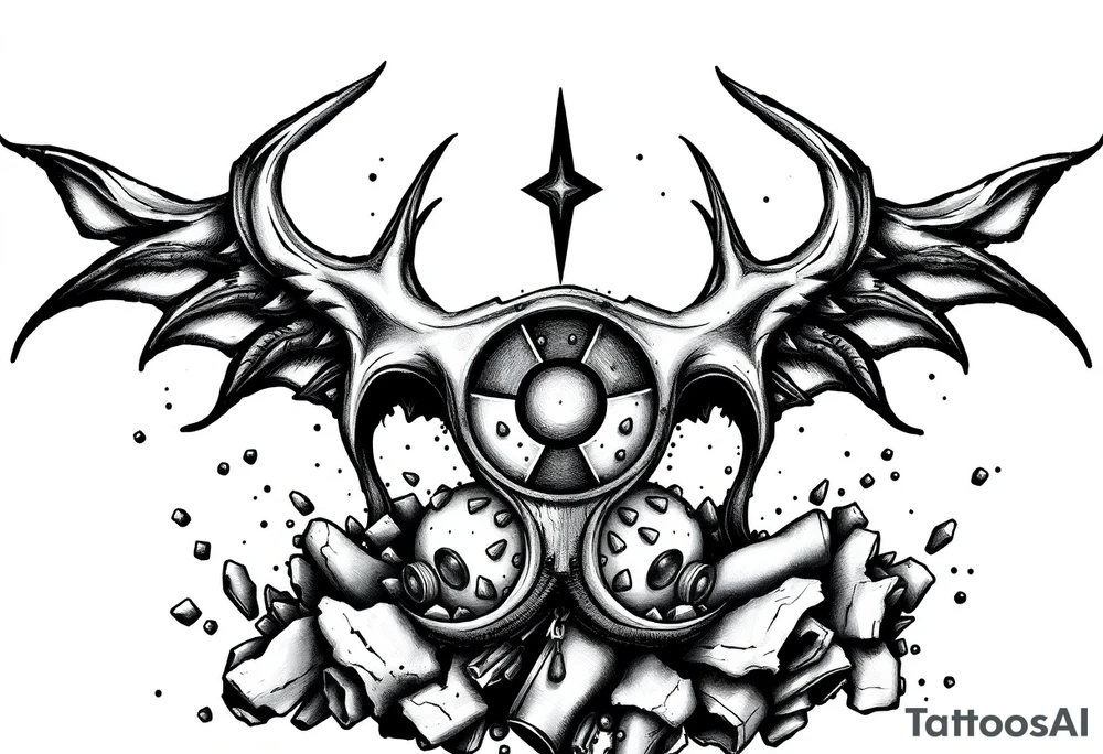Contagion sign with toxic spill tattoo idea