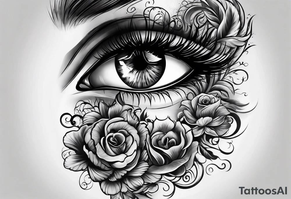smoke rising from eye tattoo idea