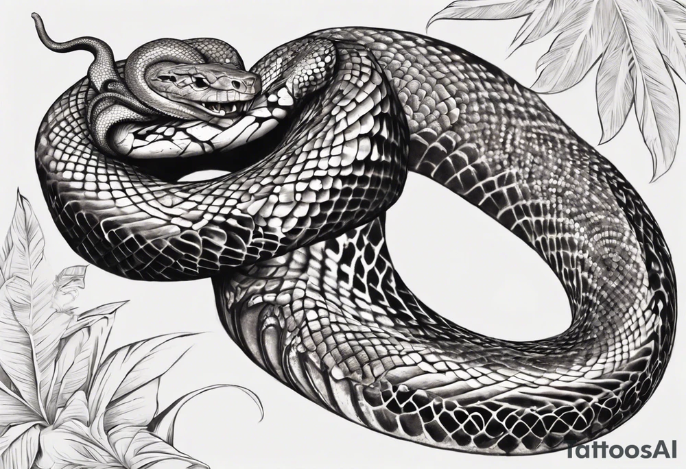 Imagine a tattoo where a regius python snake gracefully winds its way up your homoplate, serving as the central focus. The snake's scales could be intricately detailed, creating a visually stunning effect.

On one side of the snake, you can have the Te Fiti stone from Moana embedded into the design. Perhaps surrounded by lush tropical foliage to enhance its connection to the movie.

On the other side of the snake, incorporate Russell's flag from the movie Up! This could be depicted as a vibrant and colorful flag, gently waving in the wind. You might also include some of the balloons from the movie, lifting the snake and creating a whimsical atmosphere. tattoo idea
