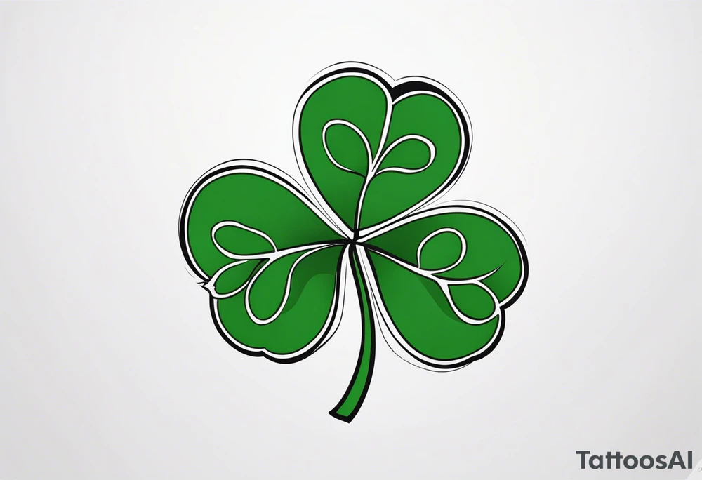 3 leaf clover with letters G T and JK in each leaf tattoo idea