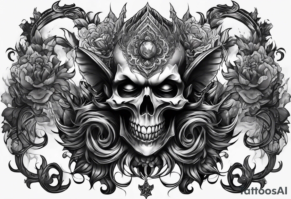 demonic sleeve tattoo idea