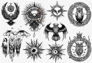 symbol eines Kriegers Wasser Eule Sonne 
Sapere Aude tattoo idea