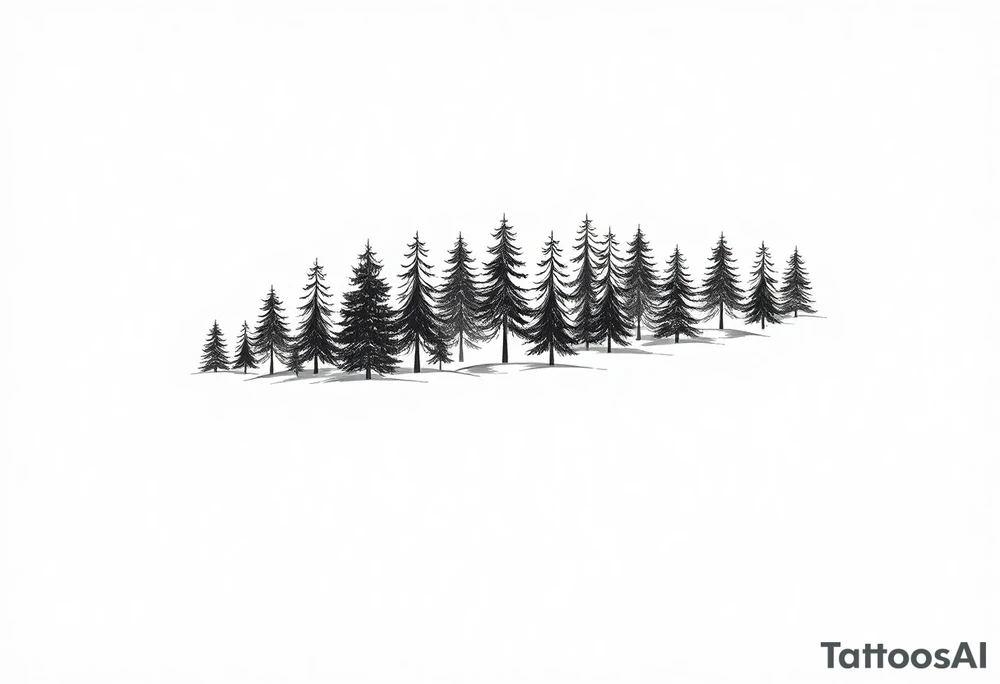 Coniferous forest tattoo sleeve black and gray tattoo idea