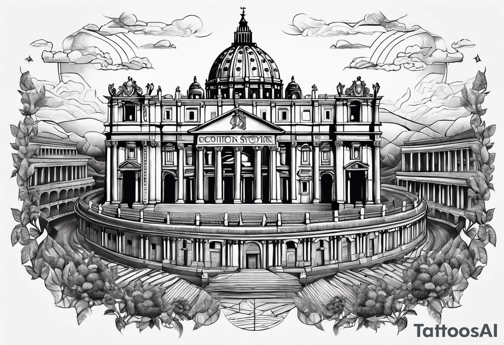 Ancient Rome City tattoo idea