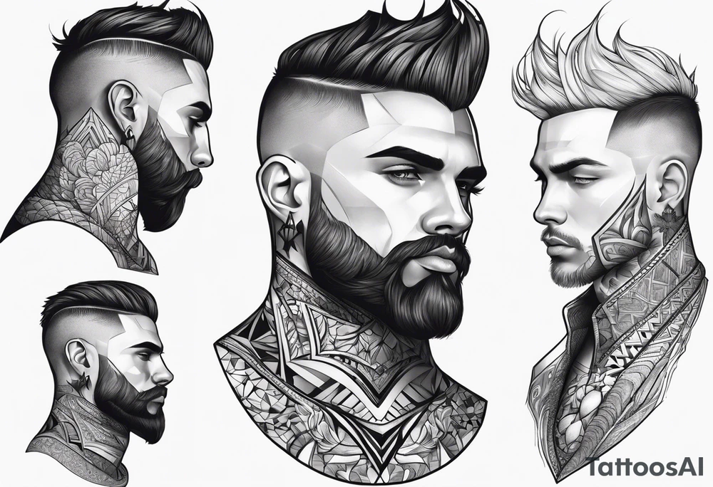 Male tattoo on the neck tattoo idea