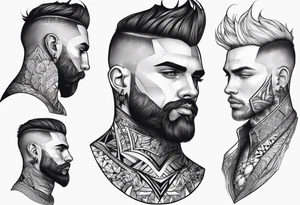 Male tattoo on the neck tattoo idea