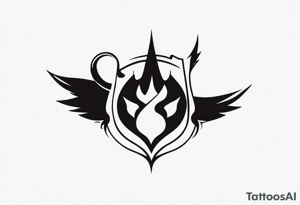 A fairy with a tail that is the fairy in the Fairy Tail anime guild logo tattoo idea
