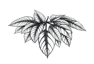 Hawaiian breadfruit tree leaves tattoo idea