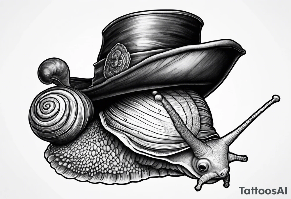 Snail with pirate hat tattoo idea