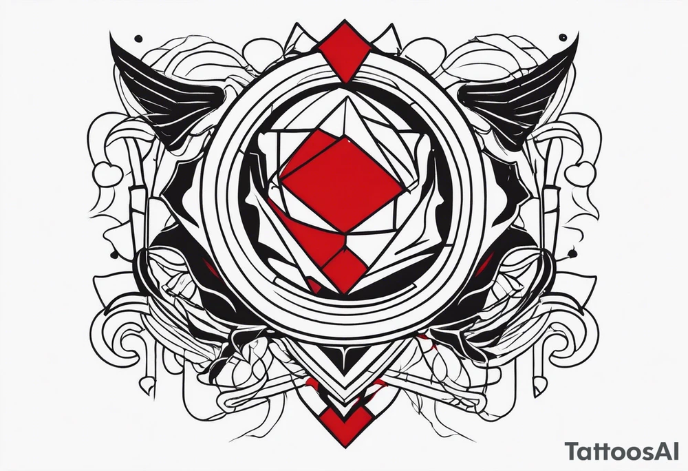 Simple design black and red tattoo for men tattoo idea