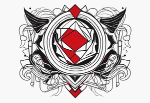 Simple design black and red tattoo for men tattoo idea