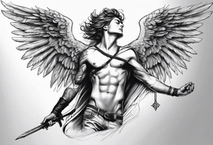 shoulder tattoo 
the falling angel male tattoo idea