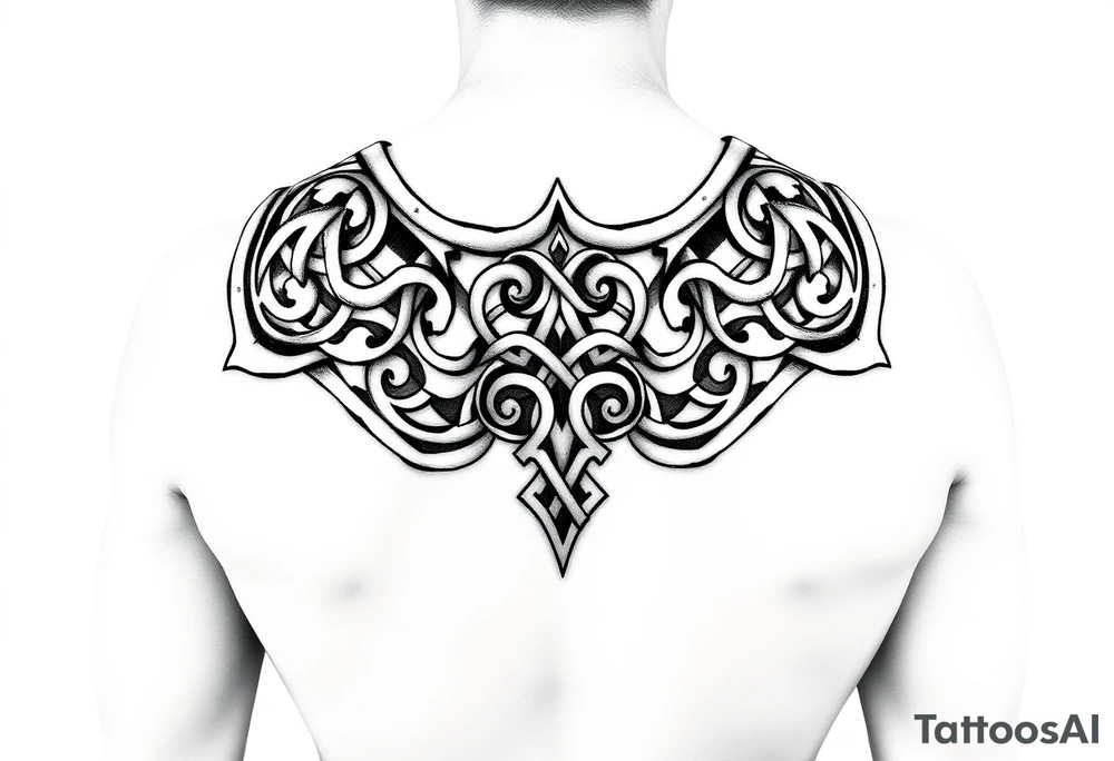 Shoulder plate armour Celtic tattoo idea