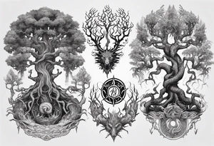 Yggdrasil with Nidhogg tattoo idea