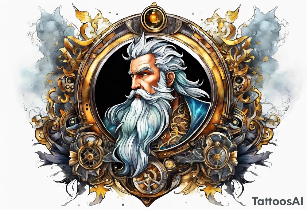 Steampunk zeus tattoo idea