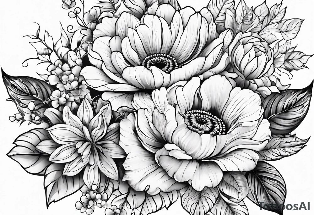 ornaments of flowers for a mom tattoo idea