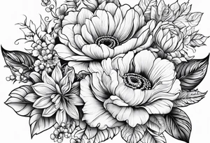 ornaments of flowers for a mom tattoo idea