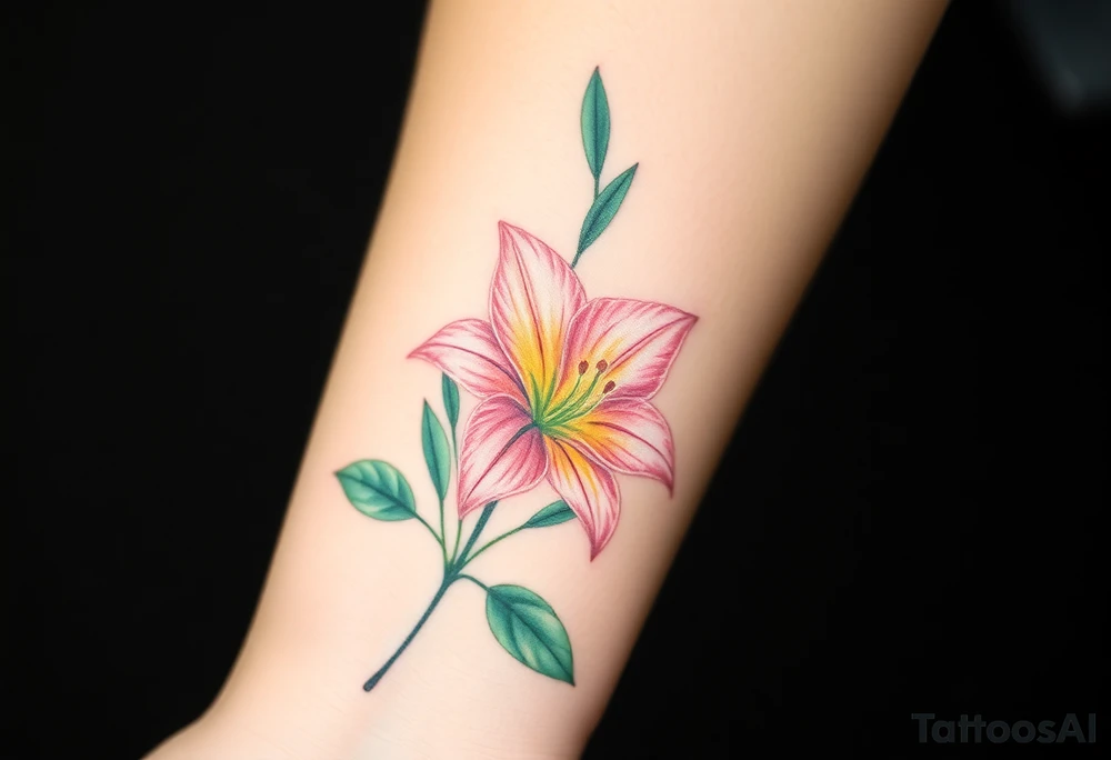 Lilies and emeralds tattoo idea