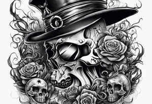 arm full sleeve skulls smokes and spiders tattoo idea