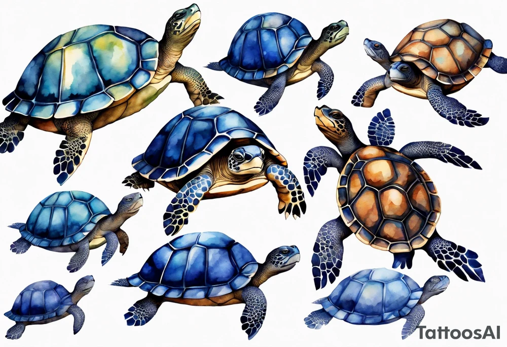 a turtle with indigo fur tattoo idea