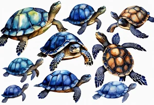 a turtle with indigo fur tattoo idea