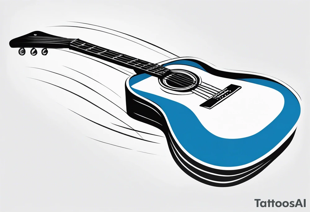 guitar blue tattoo idea