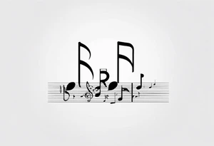 Musical notes incorporating the letters R and L tattoo idea