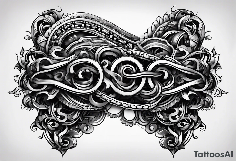 thick bicycle chain wrist tattoo idea