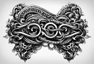 thick bicycle chain wrist tattoo idea