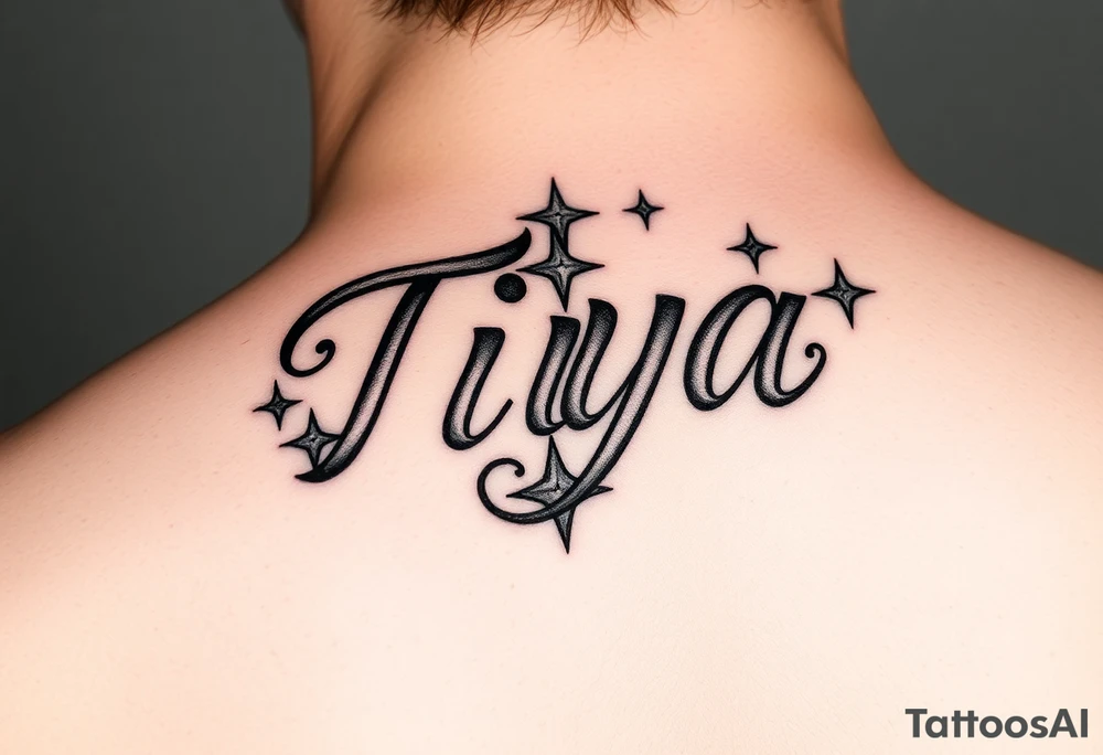 ”Tiya” with stars tattoo idea