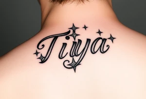”Tiya” with stars tattoo idea