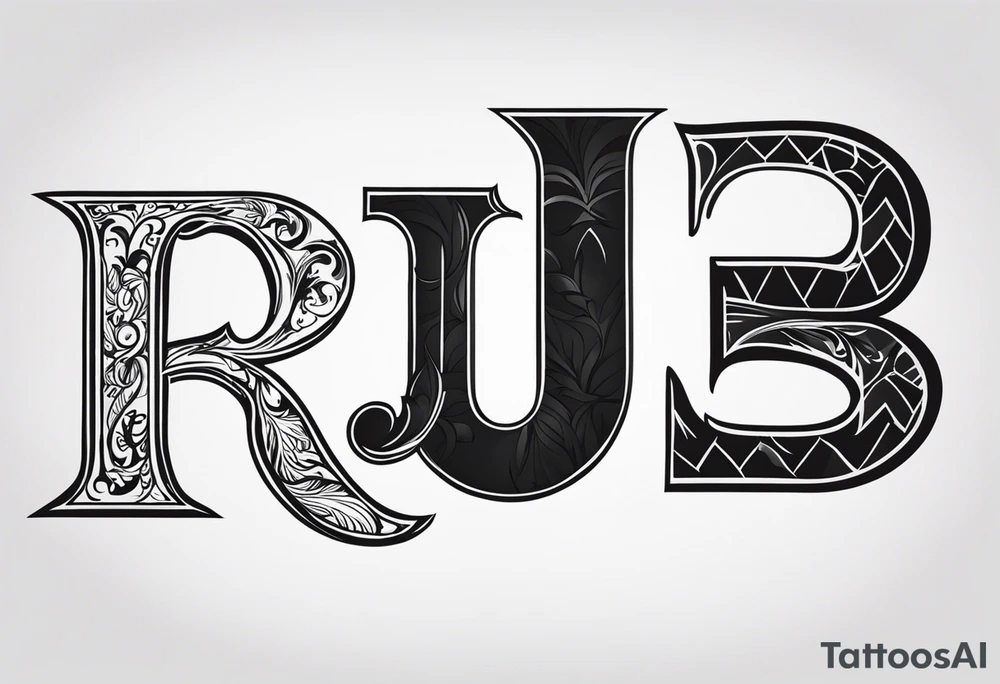 Letters “E, R and J” tattoo idea