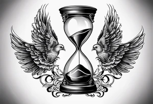 hourglass with wing carpe diem for men tattoo idea